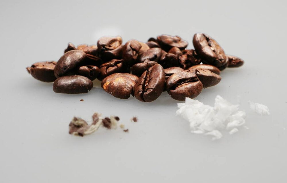 schmutzige Kaffeebohnen